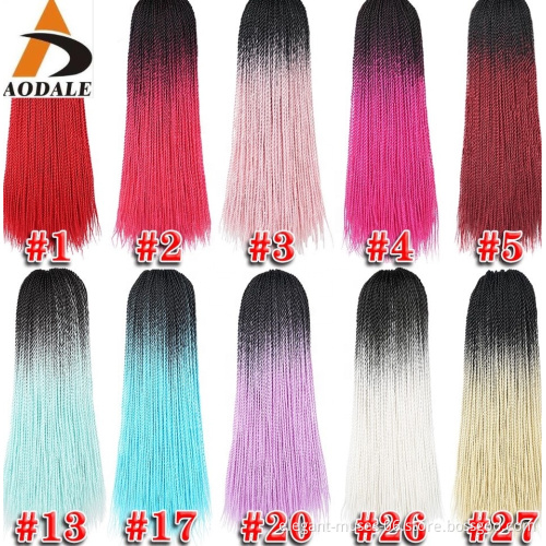 Wholesale Ombre  24 inch Synthetic Braiding Hair for Women Senegalese Twist Hair Crochet braids